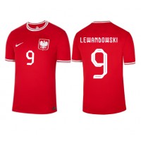 Polen Robert Lewandowski #9 Fotballklær Bortedrakt VM 2022 Kortermet